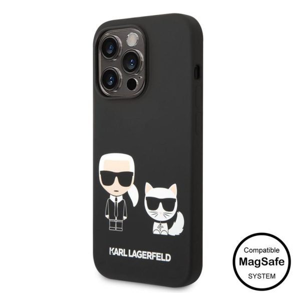 Husa din spate Apple iPhone 14 Pro Max KARL LAGERFELD KLHMP14XSSKCK silicon lichid MagSafe - negru