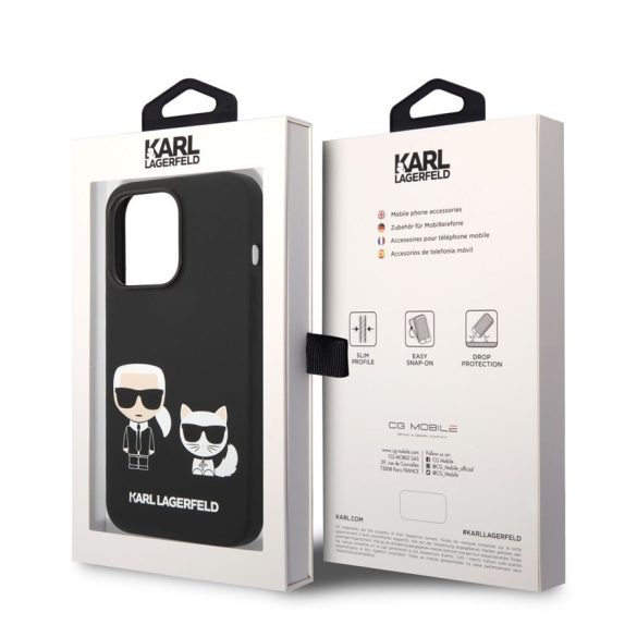 Husa din spate Apple iPhone 14 Pro Max KARL LAGERFELD KLHMP14XSSKCK silicon lichid MagSafe - negru