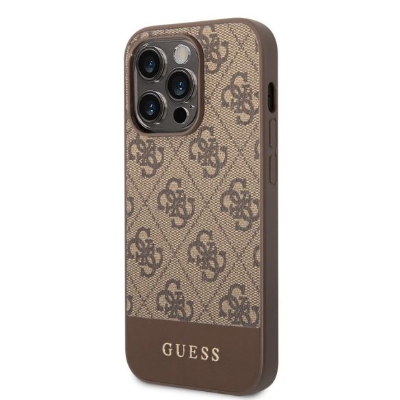 Husă din spate Apple iPhone 14 Pro GUESS GUHCP14LG4GLBR - maro