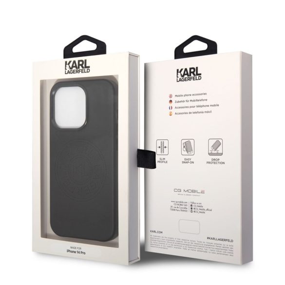 Husa din spate Apple iPhone 14 Pro Max KARL LAGERFELD KLHCP14XFWHK - negru
