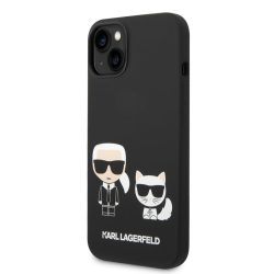   HUSĂ! - Husă din spate din silicon lichid pentru Apple iPhone 14 Plus KARL LAGERFELD KLHCP14MSSKCK - neagră