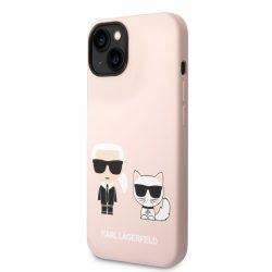   HUSĂ! - Husă din spate din silicon lichid pentru Apple iPhone 14 Pro KARL LAGERFELD KLHCP14LSSKCI - roz