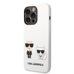  HUSĂ! - Husă din spate din silicon lichid pentru Apple iPhone 14 Plus KARL LAGERFELD KLHCP14MSSKCW - albă