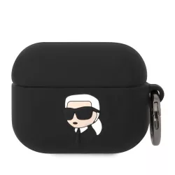   Suport Apple Airpods Pro 2 KARL LAGERFELD KLAP2RUNIKK din silicon lichid - negru