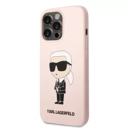   HUSĂ! - Husă din spate lichidă pentru Apple iPhone 13 Pro KARL LAGERFELD KLHCP13LSNIKBCP - roz