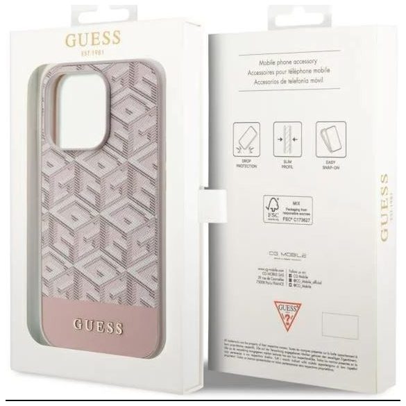 Husa din spate MagSafe GUESS GUHMP14LHGCFSEP Apple iPhone 14 Pro - roz
