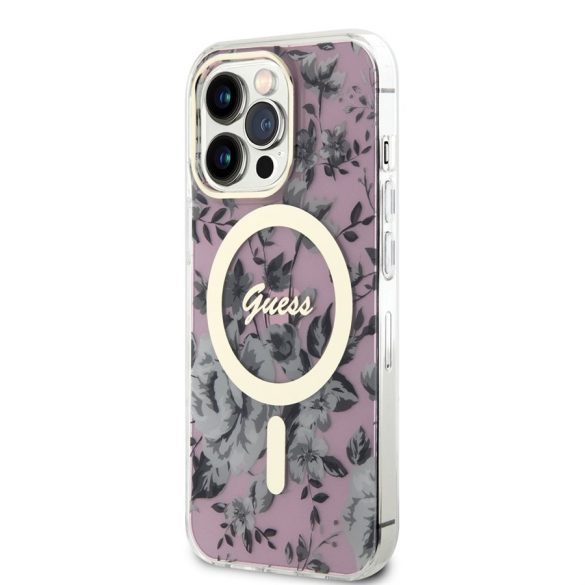 Husa din spate GUESS GUHMP14XHCFWSP MagSafe pentru Apple iPhone 14 Pro Max - Husa roz