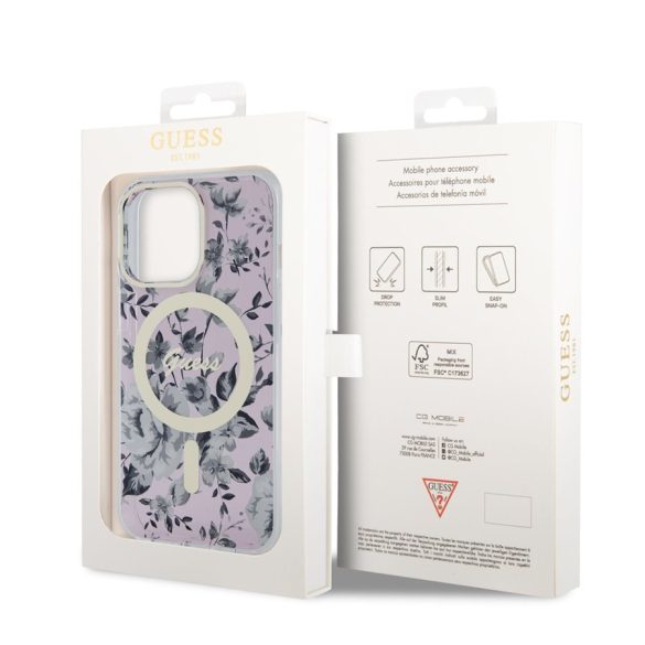 Husa din spate GUESS GUHMP14XHCFWSP MagSafe pentru Apple iPhone 14 Pro Max - Husa roz