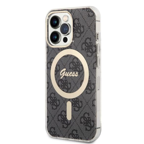 Husa din spate GUESS GUHMP14XH4STK MagSafe pentru Apple iPhone 14 Pro Max - Husa neagra