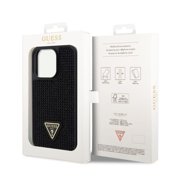 Husă din spate Apple iPhone 14 Pro Max GUESS GUHCP14XHDGTPK - neagră