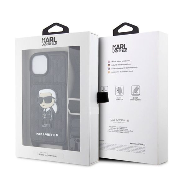 Husa din spate Apple iPhone 14 KARL LAGERFELD KLHCP14SCSAKHPKK NFT - negru