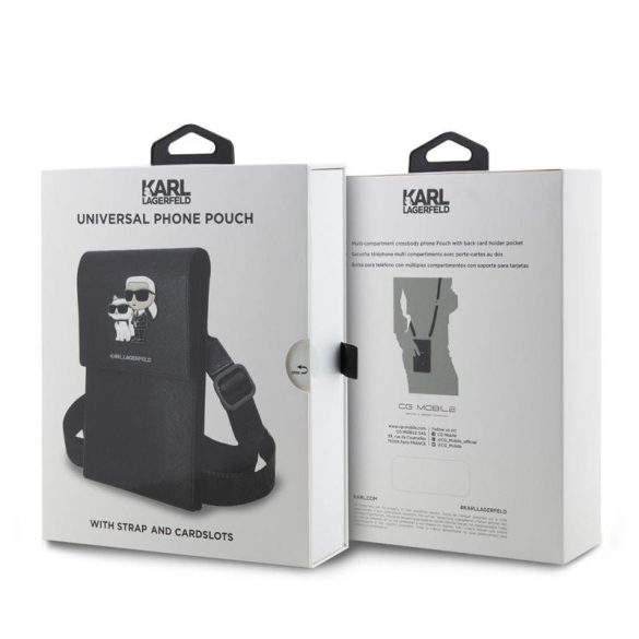 KARL LAGERFELD KLWBSAKCPMK Geanta Universal pentru Suport Telefon - Carcasa Neagra
