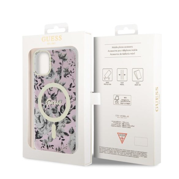 Husa din spate MagSafe GUESS GUHMN61HCFWSP Apple iPhone 11 - Husa roz