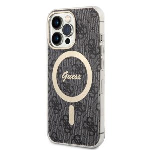 Husa din spate Apple iPhone 13 Pro Max GUESS GUHMP13XH4STK MagSafe - Husa neagra