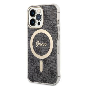 Husa din spate Apple iPhone 13 Pro Max GUESS GUHMP13XH4STK MagSafe - Husa neagra