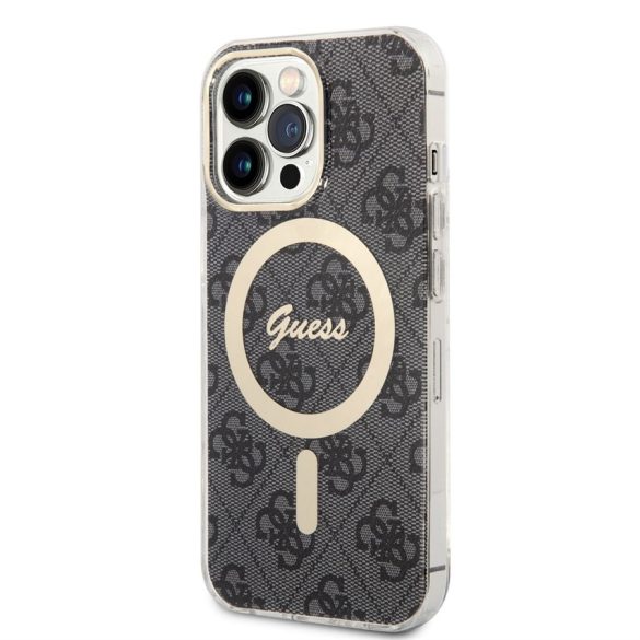Husa din spate Apple iPhone 13 Pro Max GUESS GUHMP13XH4STK MagSafe - Husa neagra