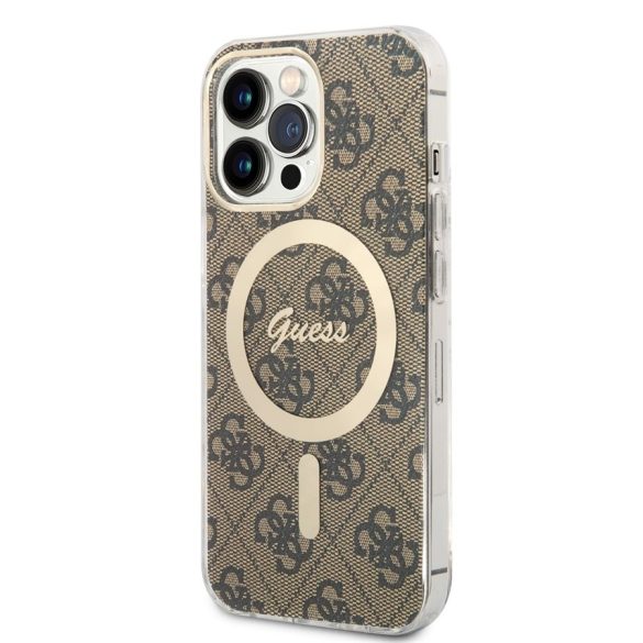Husa din spate MagSafe GUESS GUHMP14LH4STW Apple iPhone 14 Pro - Husa maro