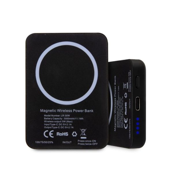 Karl Lagerfeld KLPBMKIOTTGK 3000 mAh Magsafe Powerbank - Negru