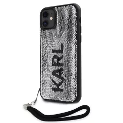   HUSĂ! - Husă din spate reversibilă KARL LAGERFELD KLHCN61PSQRKS Apple iPhone 11/XR - Carcasă neagră/argintie
