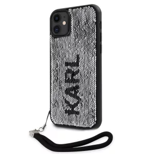 HUSĂ! - Husă din spate reversibilă KARL LAGERFELD KLHCN61PSQRKS Apple iPhone 11/XR - Carcasă neagră/argintie