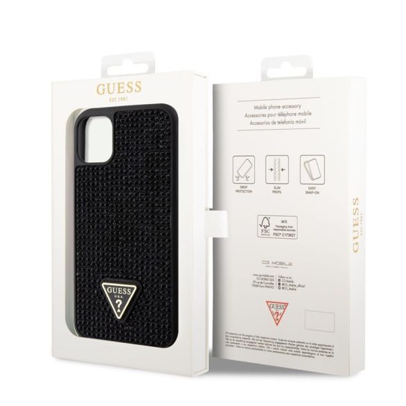 Husa din spate Apple iPhone 11/XR GUESS GUHCN61HDGTPK - Carcasa neagra