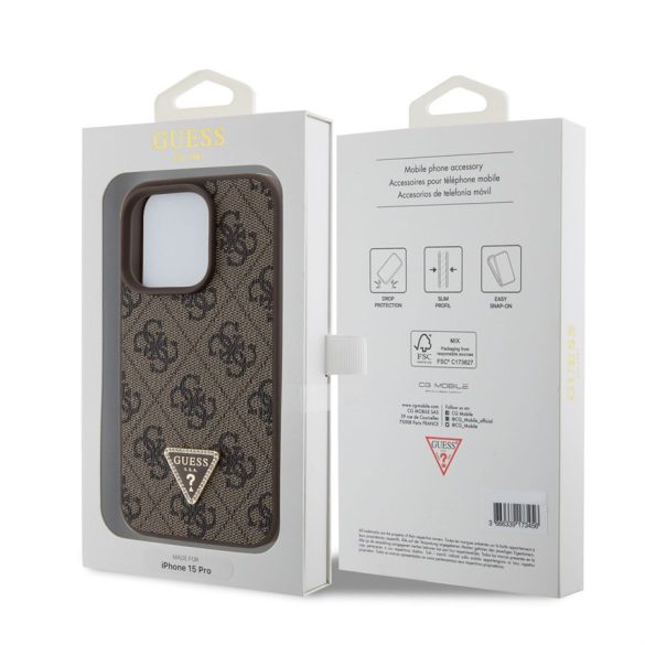 Husă din spate Apple iPhone 15 Pro GUESS GUHCP15LP4TDPW - maro