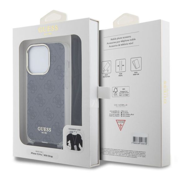 Apple iPhone 15 Pro Max GUESS GUHCP15XSHC4SEK IML Back Cover - Negru