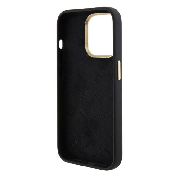 Husă din spate din silicon lichid pentru Apple iPhone 15 Pro GUESS GUHCP15LM4DGPK - neagră