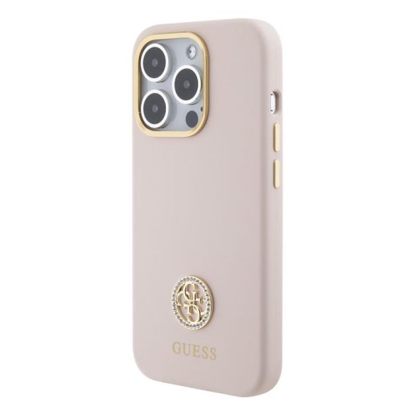 Husă din silicon lichid GUESS GUHCP15XM4DGPP Apple iPhone 15 Pro Max - roz