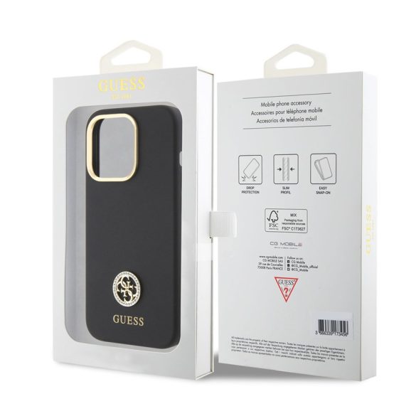 Husă din spate Apple iPhone 15 Pro Max GUESS GUHCP15XPS4DGPK - neagră