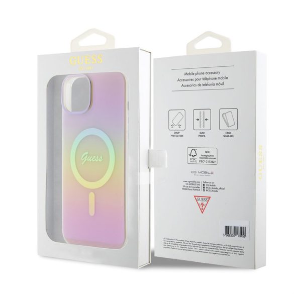 Husă din spate Apple iPhone 15 GUESS GUHMP15SHITSP MagSafe - roz