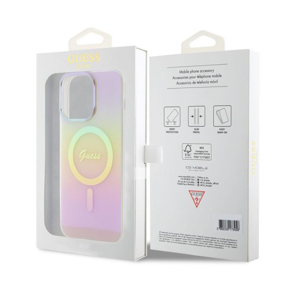 Husă din spate pentru Apple iPhone 15 Pro GUESS GUHMP15LHITSP MagSafe - roz