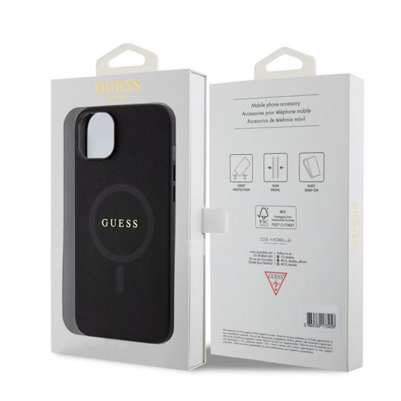 Husa din spate MagSafe GUESS GUHMP15MPSAHMCK pentru Apple iPhone 15 Plus - negru