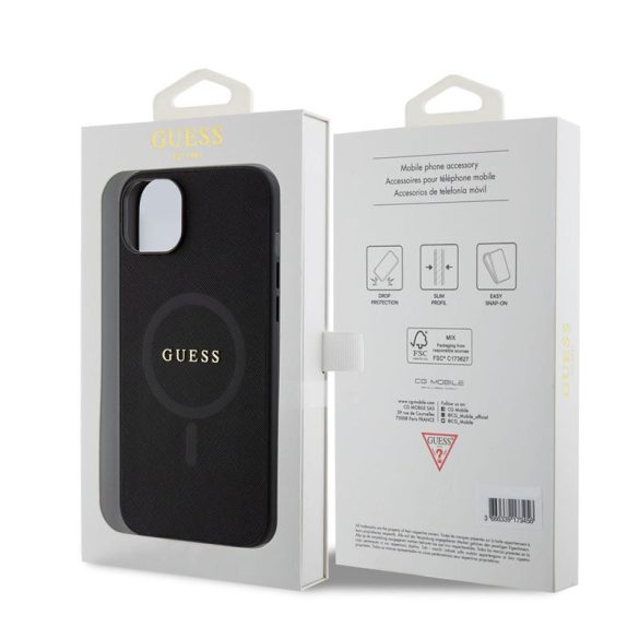 Husa din spate MagSafe GUESS GUHMP15MPSAHMCK pentru Apple iPhone 15 Plus - negru