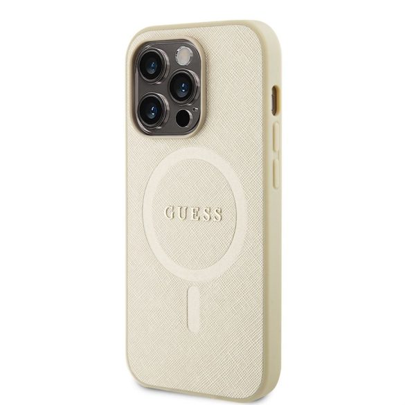 Husa din spate GUESS GUHMP15XPSAHMCB MagSafe pentru Apple iPhone 15 Pro Max - bej