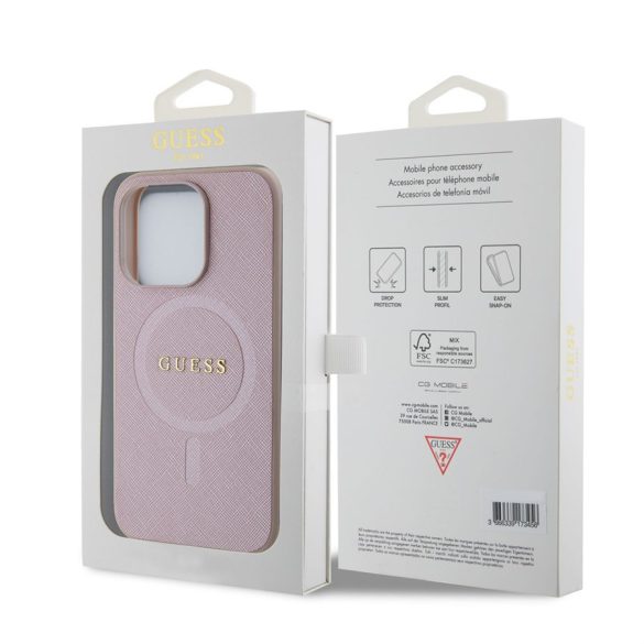 Husa din spate MagSafe GUESS GUHMP15LPSAHMCP Apple iPhone 15 Pro - roz
