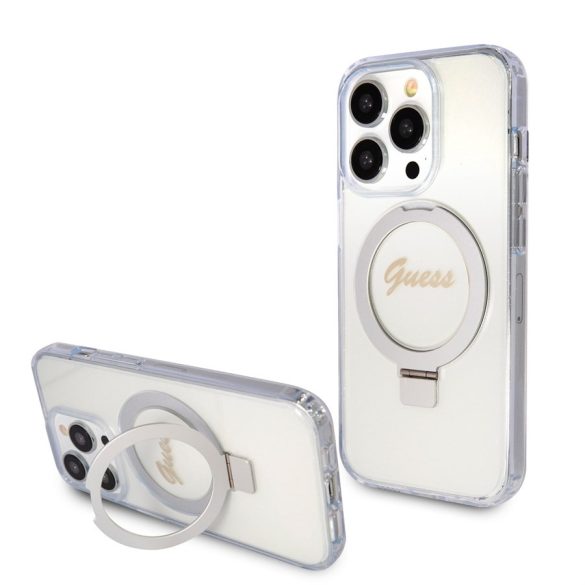 Husa din spate Apple iPhone 15 Pro GUESS GUHMP15LHRSGSD MagSafe - Transparenta