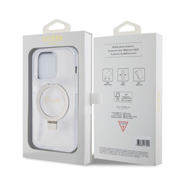 Husa din spate Apple iPhone 15 Pro GUESS GUHMP15LHRSGSD MagSafe - Transparenta
