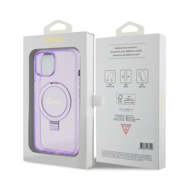 Husa din spate MagSafe GUESS GUHMP15SHRSGSU Apple iPhone 15 - violet