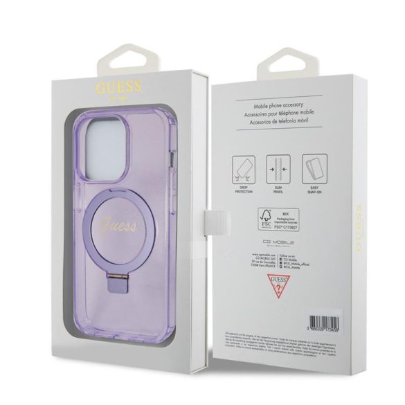 Husa din spate GUESS GUHMP15XHRSGSU MagSafe pentru Apple iPhone 15 Pro Max - violet