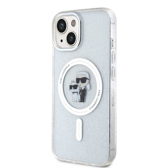 Husa din spate Apple iPhone 15 KARL LAGERFELD KLHMP15SHGKCNOT Magsafe IML - Sclipici