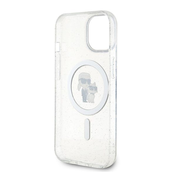 Husa din spate Apple iPhone 15 KARL LAGERFELD KLHMP15SHGKCNOT Magsafe IML - Sclipici