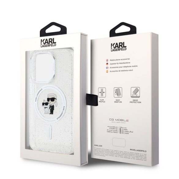 Husa din spate Apple iPhone 15 Pro KARL LAGERFELD KLHMP15LHGKCNOT Magsafe IML - Sclipici