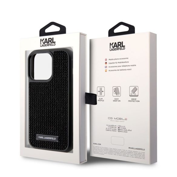Husa din spate Apple iPhone 15 Pro KARL LAGERFELD KLHCP15LHDSPLK - negru