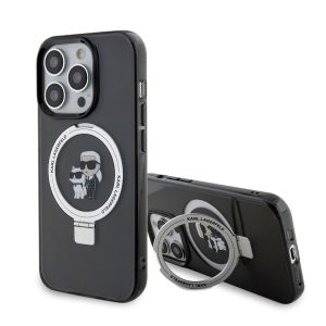 Husa din spate pentru Apple iPhone 15 Plus KARL LAGERFELD KLHMP15MHMRSKCK MagSafe Ringstand - negru