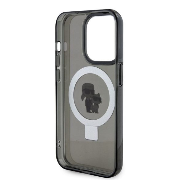 Husa din spate pentru Apple iPhone 15 Plus KARL LAGERFELD KLHMP15MHMRSKCK MagSafe Ringstand - negru