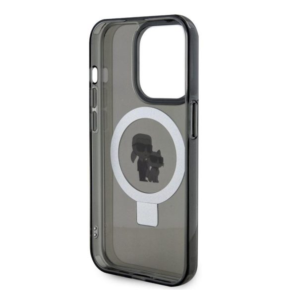 Husa din spate pentru Apple iPhone 15 Plus KARL LAGERFELD KLHMP15MHMRSKCK MagSafe Ringstand - negru