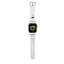   Curea de ceas Apple iWatch Karl Lagerfeld KLAWMSLCNH 42/44/45 mm - Albă