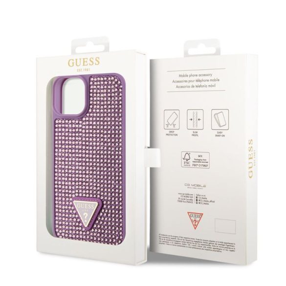 Husă din spate Apple iPhone 15 GUESS GUHCP15SHDGTPU - violet