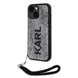   HUSĂ! - Husă din spate reversibilă KARL LAGERFELD KLHCP15SPSQRKS Apple iPhone 15 - negru/argintiu